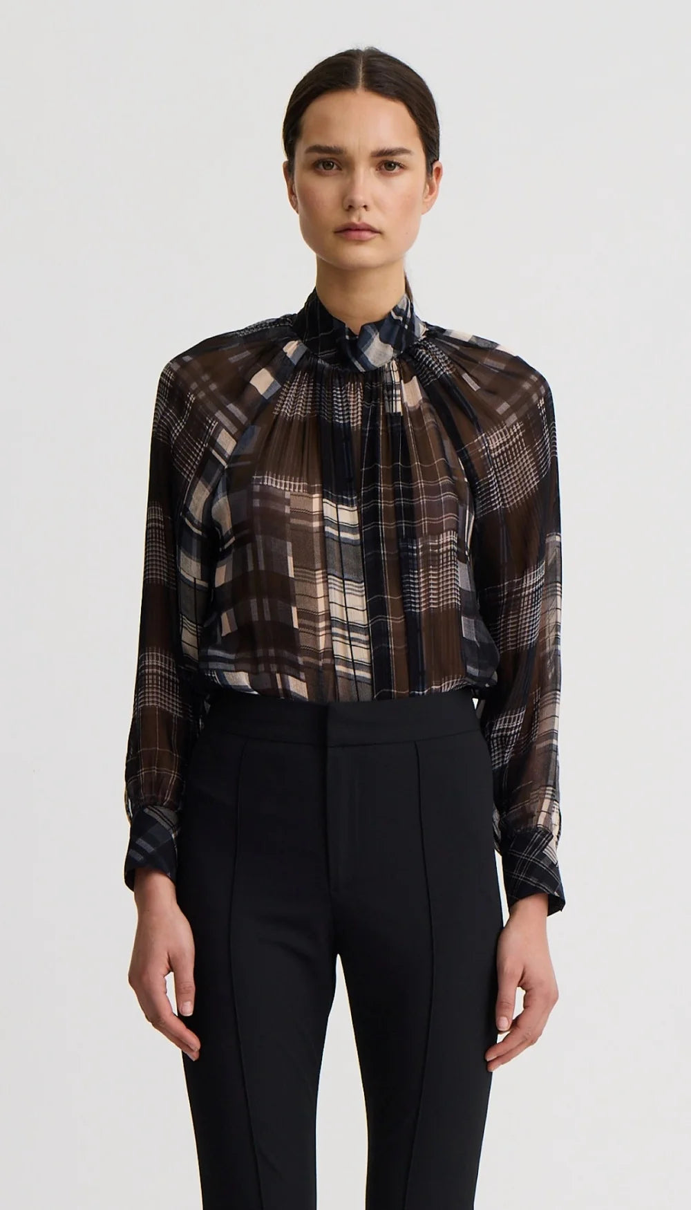 Smythe - Kitten Blouse in Diaphanous Plaid