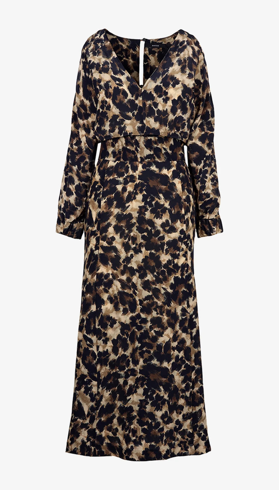 Smythe - V-Neck Flounce Hem Dress in Leopard