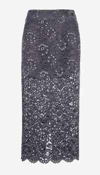 Smythe - Lace Pencil Skirt in Graphite
