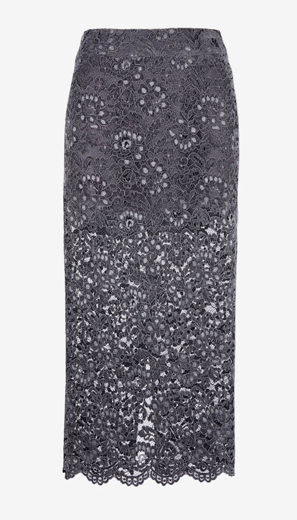 Smythe - Lace Pencil Skirt in Graphite