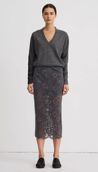Smythe - Boyfriend V-Neck Sweater in Grey