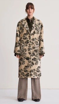 Smythe - Raglan Coat in Olive Jacquard