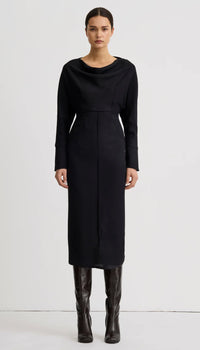 Smythe - Draped Dolman Dress - Black