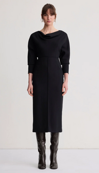 Smythe - Draped Dolman Dress - Black