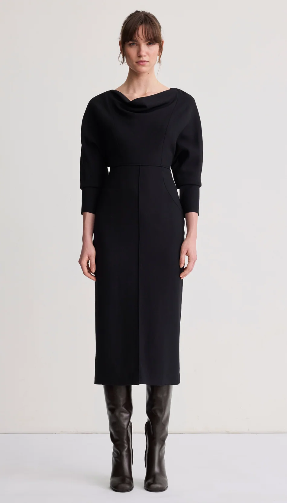 Smythe - Draped Dolman Dress - Black