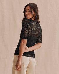 Splendid - Skyler Stretch Lace Top in Black
