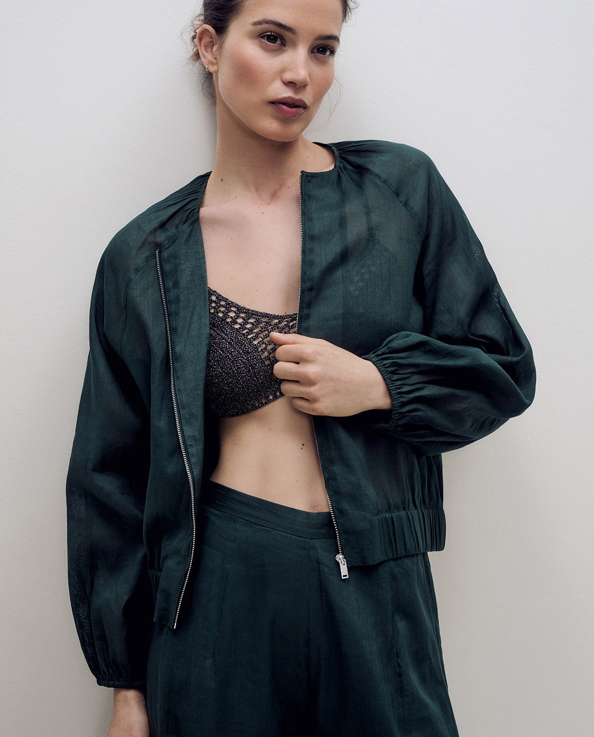 YERSE - Bomber Style Jacket in Green