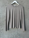 Splendid - Long Sleeve Bamboo Tee in Pale Oak Heather/Cedar Brown