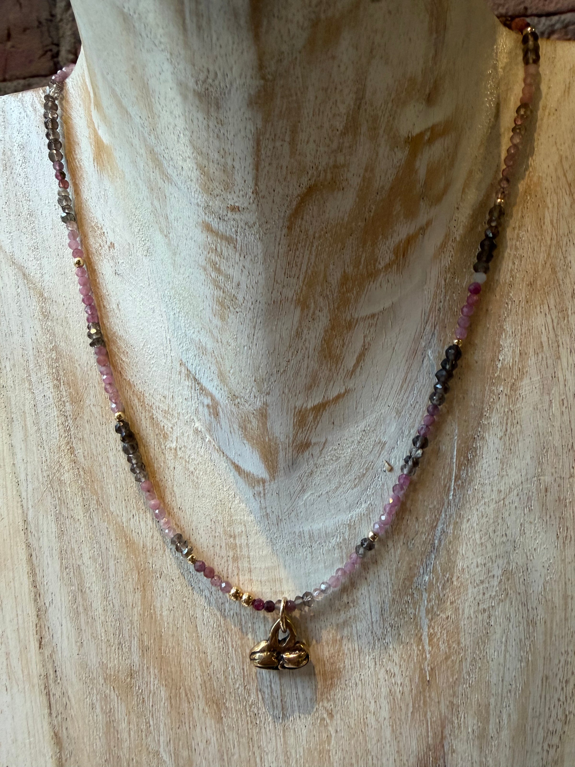 Studio Skanda by Mary Wakefield - Pink Tourmaline with Bronze Pendant Necklace