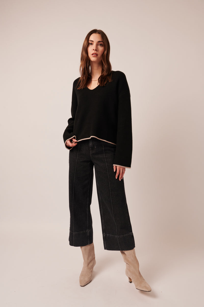 LINE Knitwear - Gaia Sweater in Noir Night