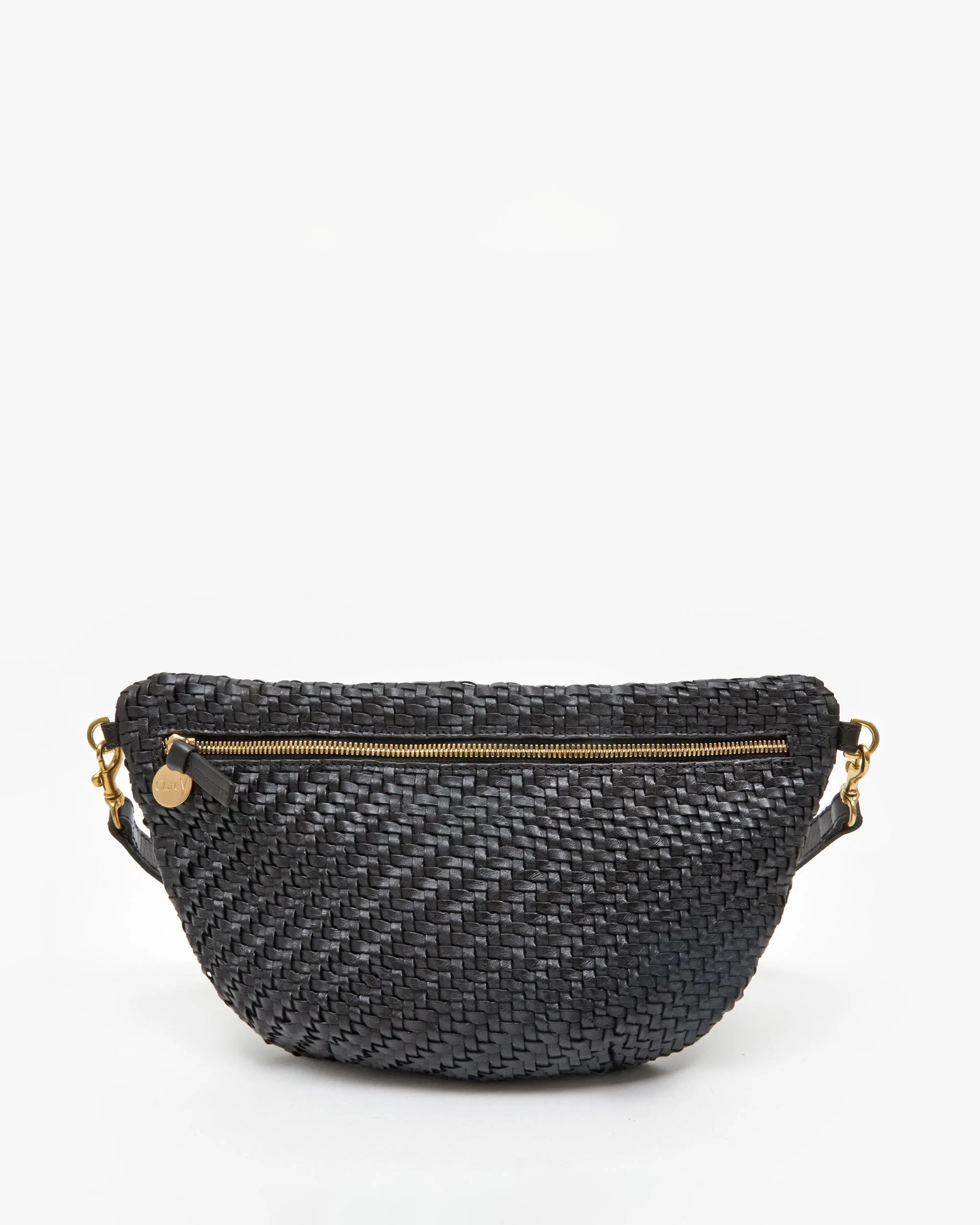 Clare V. - Grande Fanny in Woven Zig Zag Black