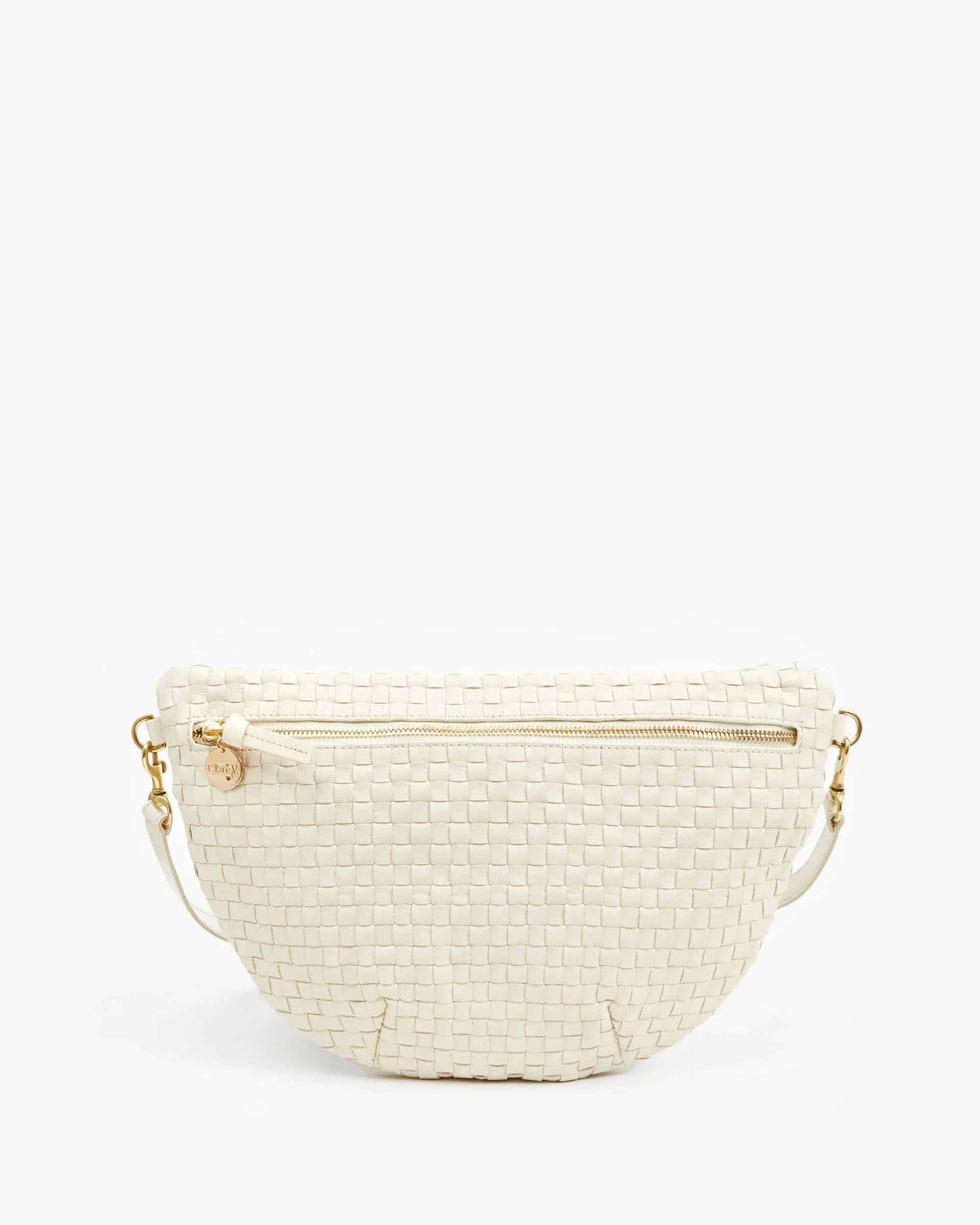 Clare V. - Grande Fanny in Woven Checker Cream