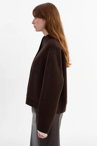 LAMARQUE - Hania - Reversible Wool Jacket in Dark Brown/Black