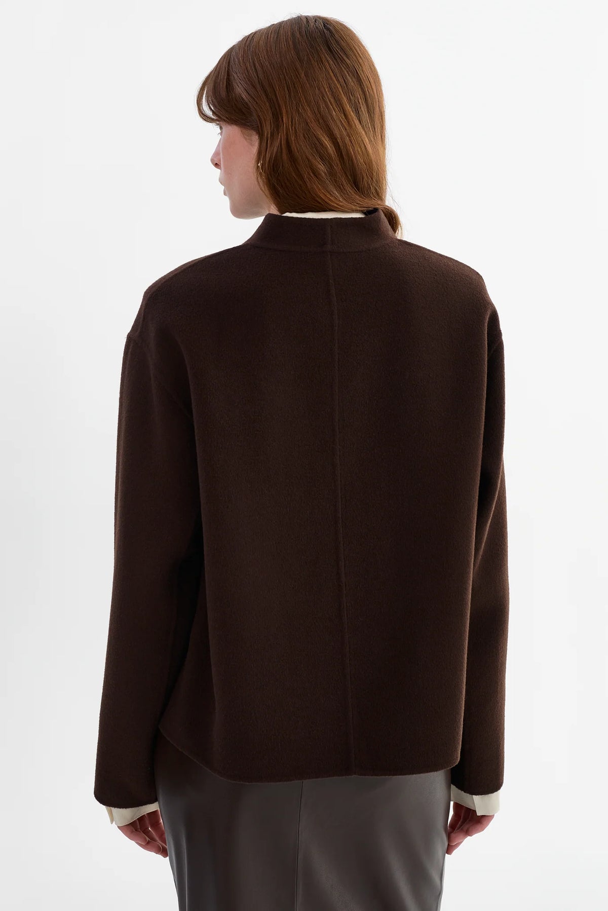 LAMARQUE - Hania - Reversible Wool Jacket in Dark Brown/Black