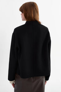 LAMARQUE - Hania - Reversible Wool Jacket in Dark Brown/Black