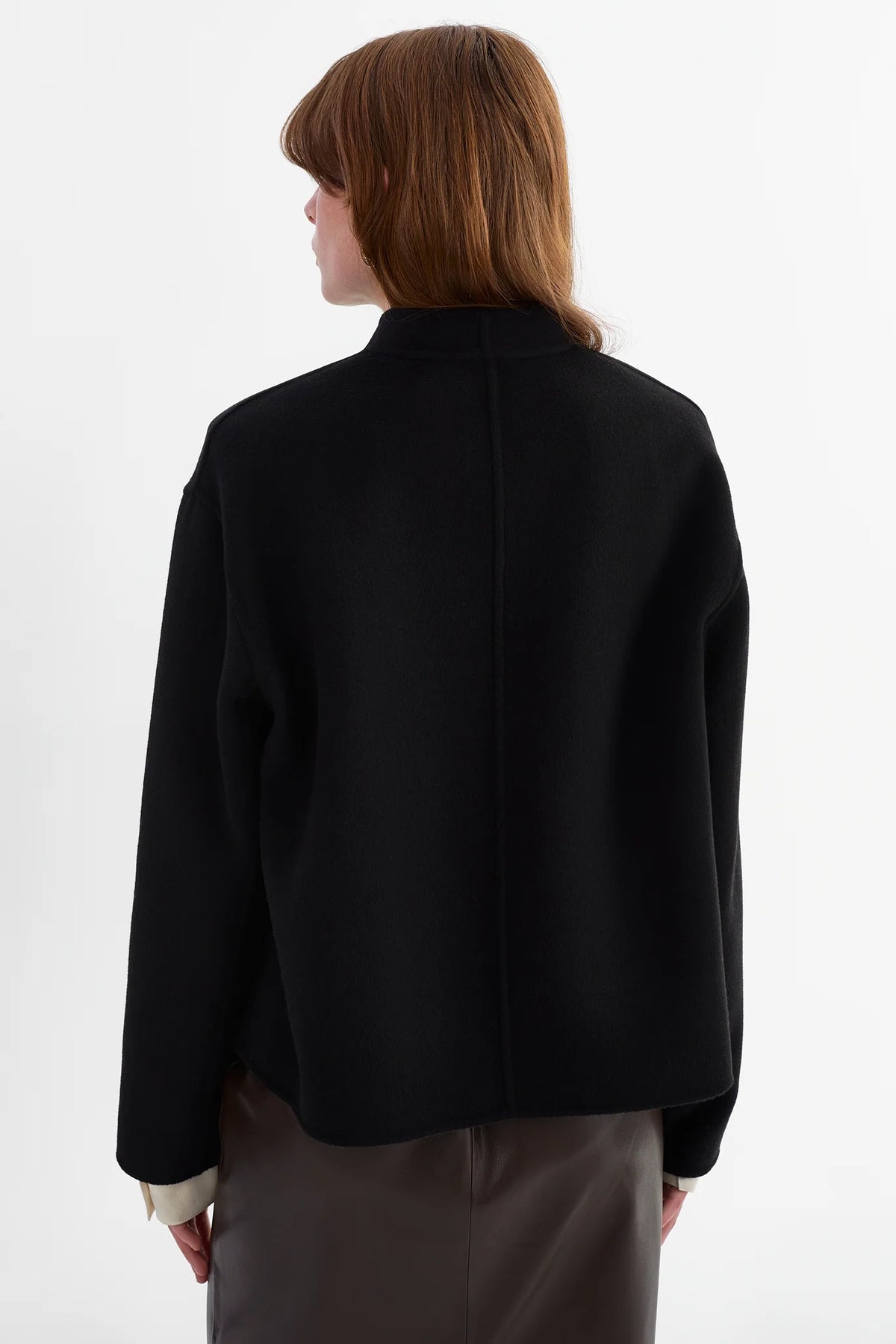 LAMARQUE - Hania - Reversible Wool Jacket in Dark Brown/Black