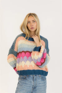 Lyla & Luxe - Hannah Handmade Crewneck Pullover in Multi