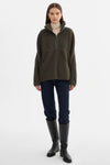 LAMARQUE - Helsa - Polar Fleece Pullover in Dark Olive