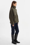 LAMARQUE - Helsa - Polar Fleece Pullover in Dark Olive