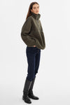 LAMARQUE - Helsa - Polar Fleece Pullover in Dark Olive