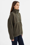 LAMARQUE - Helsa - Polar Fleece Pullover in Dark Olive