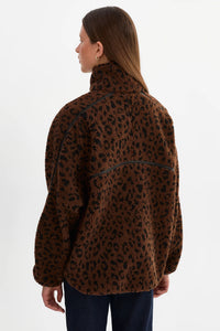 LAMARQUE - Helsa Knit Polar Fleece Pullover in Leopard
