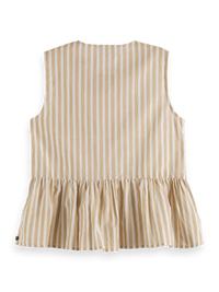 Scotch & Soda - Bow Details Top in Desert Sand Stripe with Lurex