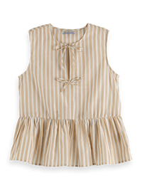 Scotch & Soda - Bow Details Top in Desert Sand Stripe with Lurex