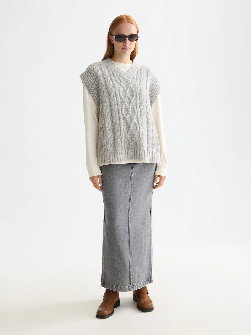 Scotch & Soda - Cable Stitch Spencer in Grey Melange