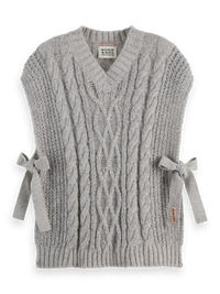 Scotch & Soda - Cable Stitch Spencer in Grey Melange