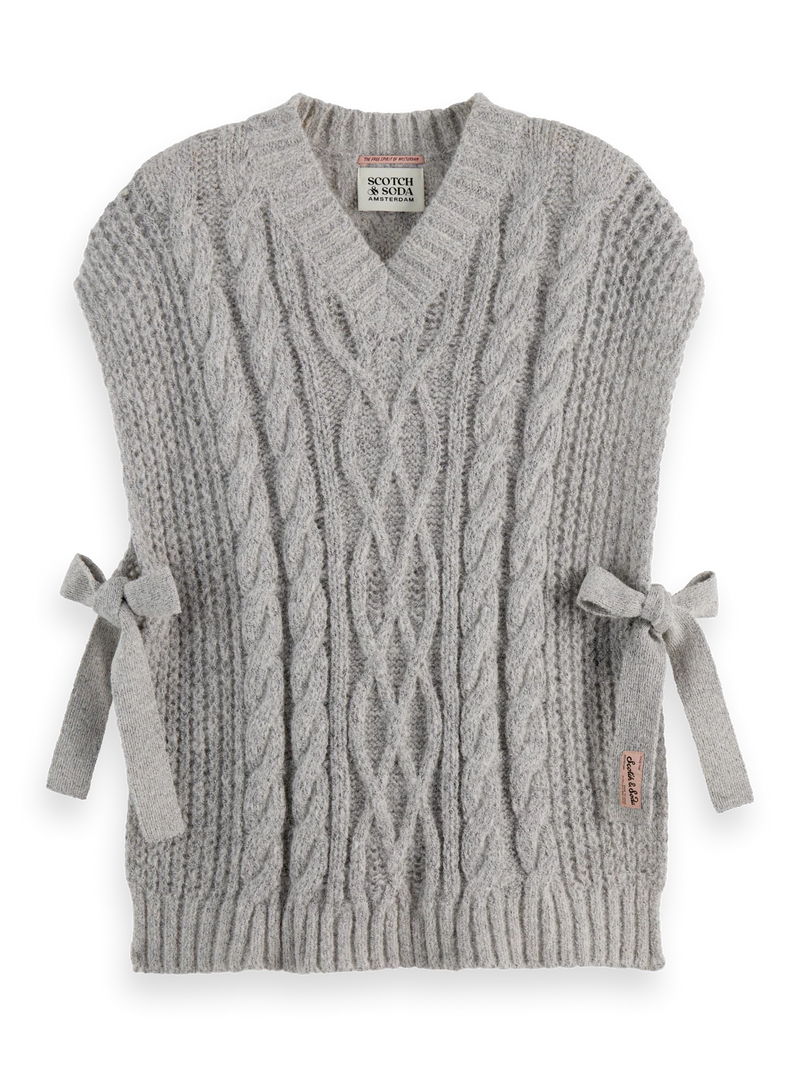 Scotch & Soda - Cable Stitch Spencer in Grey Melange