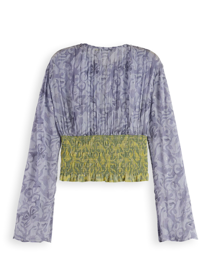 Scotch & Soda - Smocked Waist Top in Dancer Lavender
