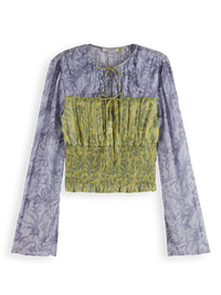 Scotch & Soda - Smocked Waist Top in Dancer Lavender