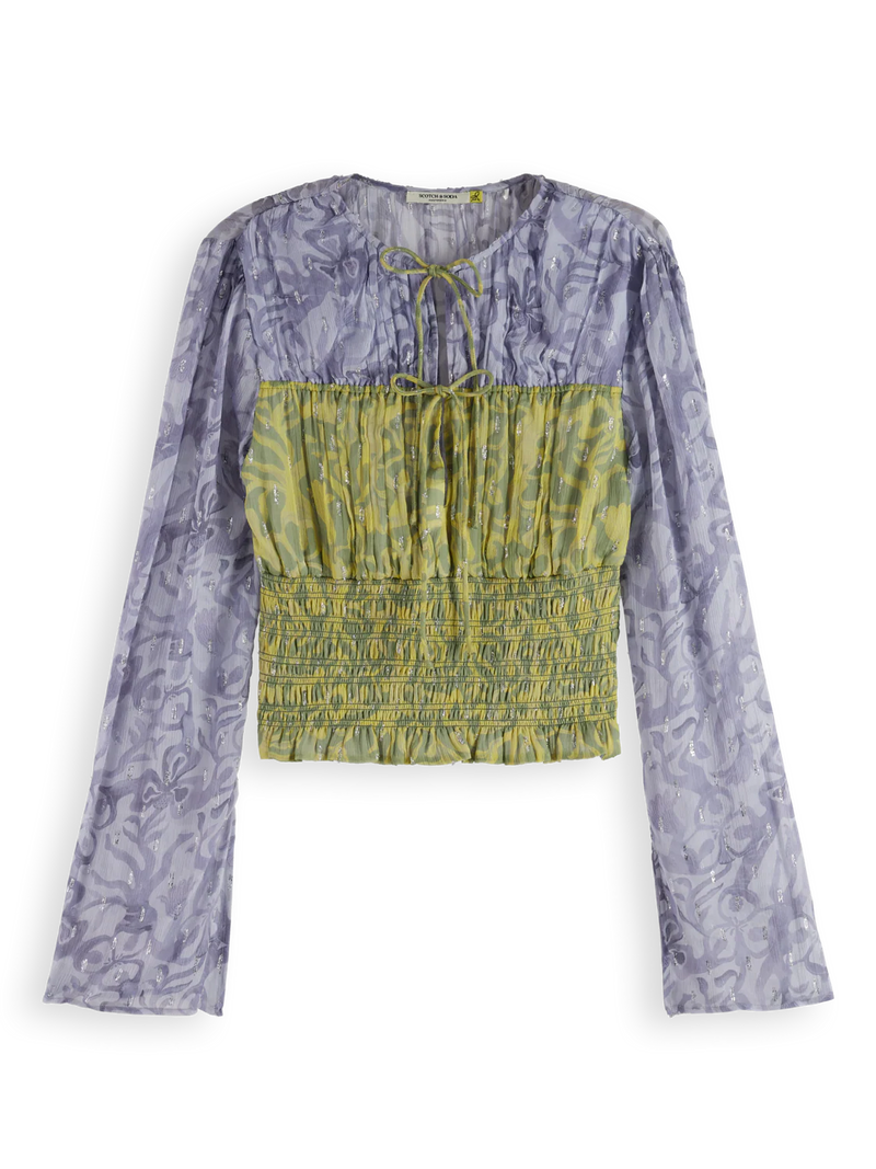 Scotch & Soda - Smocked Waist Top in Dancer Lavender