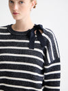 Scotch & Soda - Stripe Tie Neck Pullover in Sky Captain Stripe