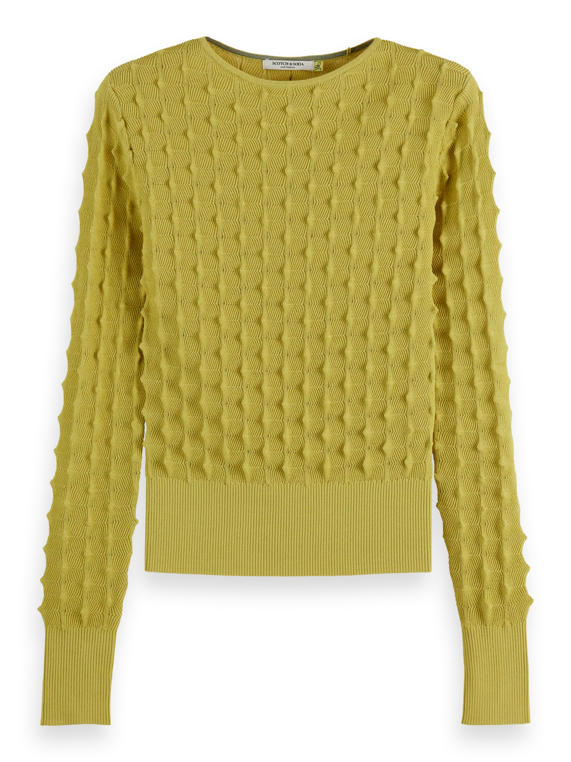 Scotch & Soda - Textured Stitch Pullover in Golden Green