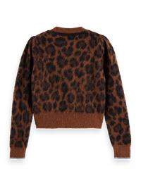 Scotch & Soda - Fuzzy Jacquard Cardigan in Peace Leopard
