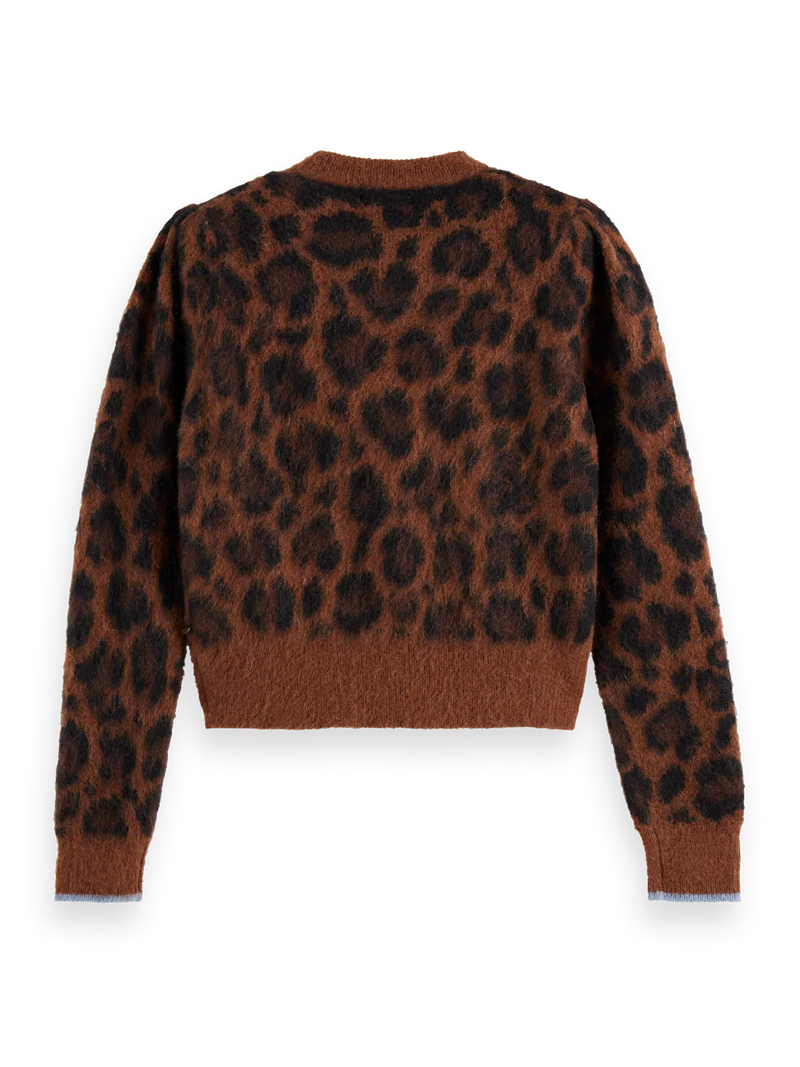 Scotch & Soda - Fuzzy Jacquard Cardigan in Peace Leopard