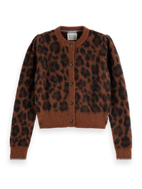 Scotch & Soda - Fuzzy Jacquard Cardigan in Peace Leopard