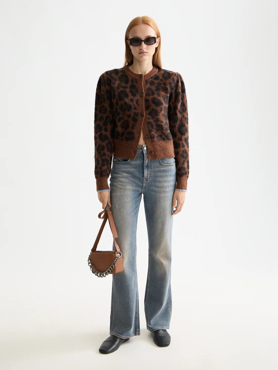 Scotch & Soda - Fuzzy Jacquard Cardigan in Peace Leopard