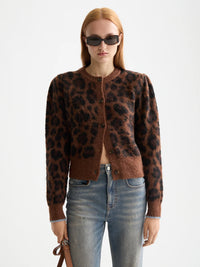 Scotch & Soda - Fuzzy Jacquard Cardigan in Peace Leopard