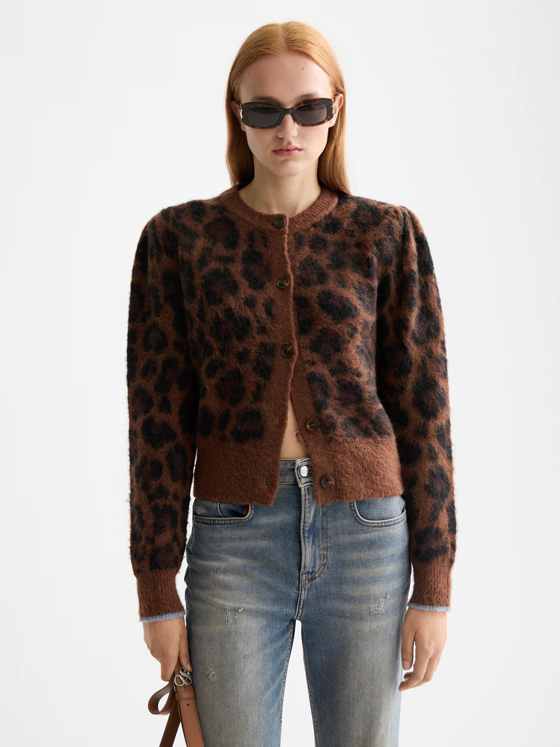 Scotch & Soda - Fuzzy Jacquard Cardigan in Peace Leopard