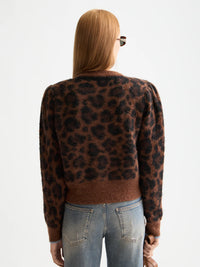 Scotch & Soda - Fuzzy Jacquard Cardigan in Peace Leopard