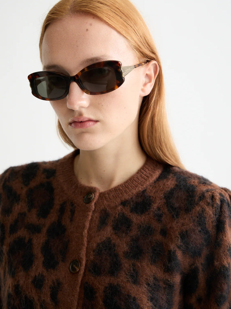 Scotch & Soda - Fuzzy Jacquard Cardigan in Peace Leopard