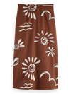 Scotch & Soda - Linen Blend Wrap Skirt in Inky Sun Brown