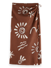 Scotch & Soda - Linen Blend Wrap Skirt in Inky Sun Brown