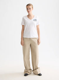 Scotch & Soda - Luca High Rise Wide Leg Cuff Chino Pant in Plaza Taupe