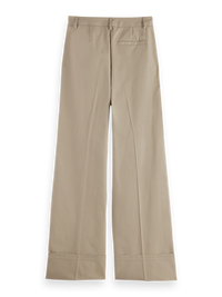Scotch & Soda - Luca High Rise Wide Leg Cuff Chino Pant in Plaza Taupe