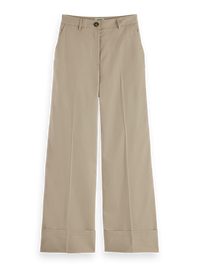 Scotch & Soda - Luca High Rise Wide Leg Cuff Chino Pant in Plaza Taupe