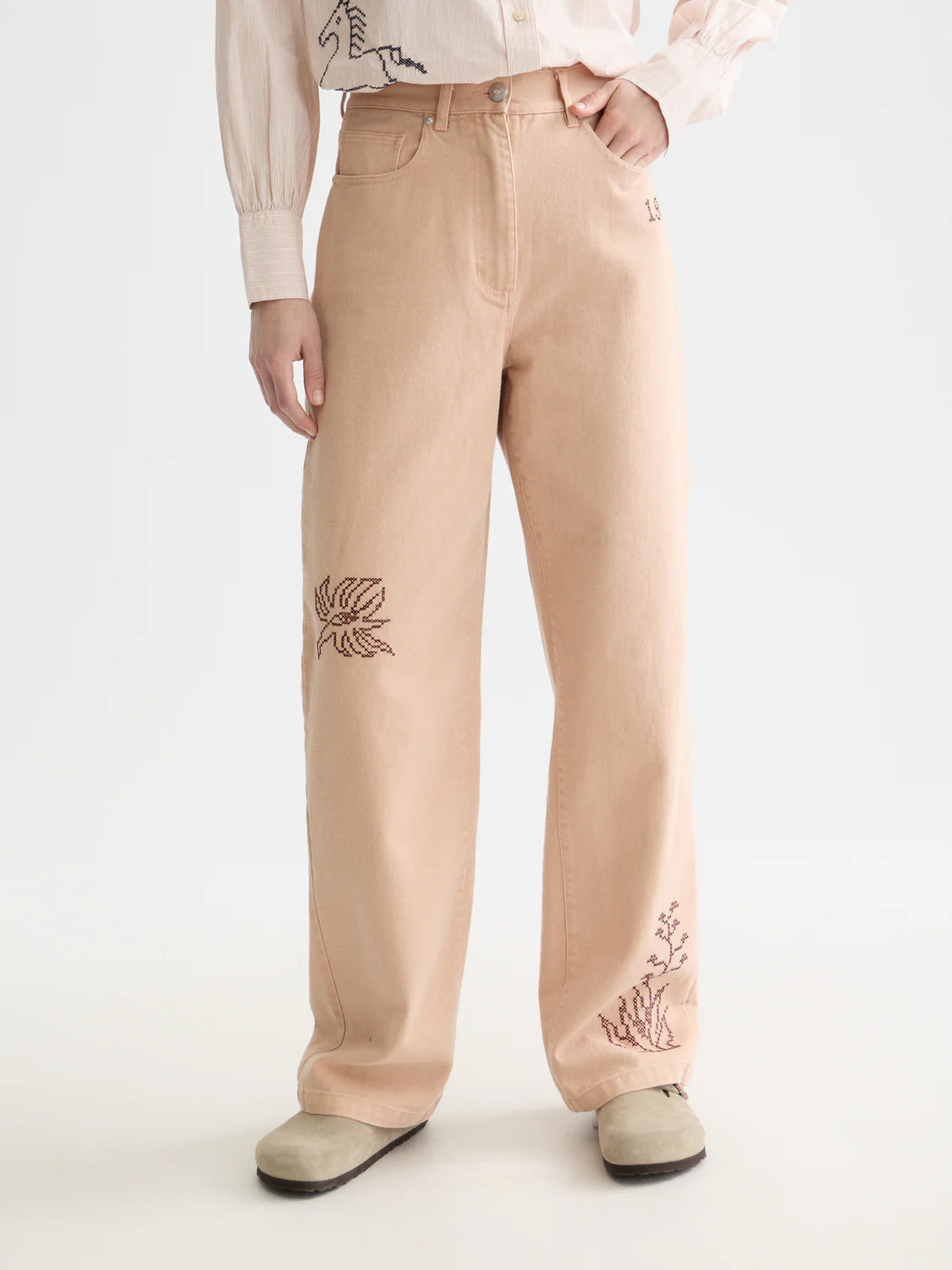 Scotch & Soda - The Ripple High Rise Straight Jeans in Rose Dust